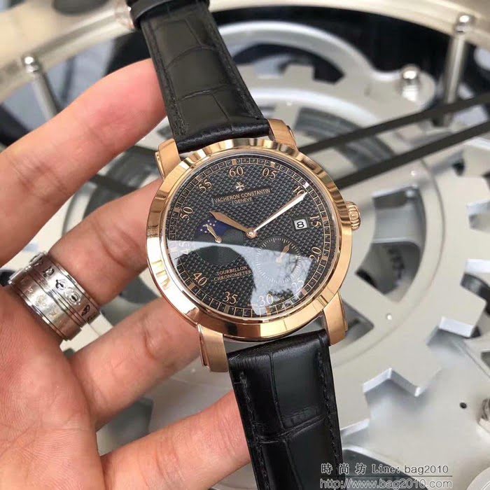 江詩丹頓 Vacheron Constantin 大氣爆款 頂級機械機芯 真牛皮錶帶 精品男士腕表  wssb4858